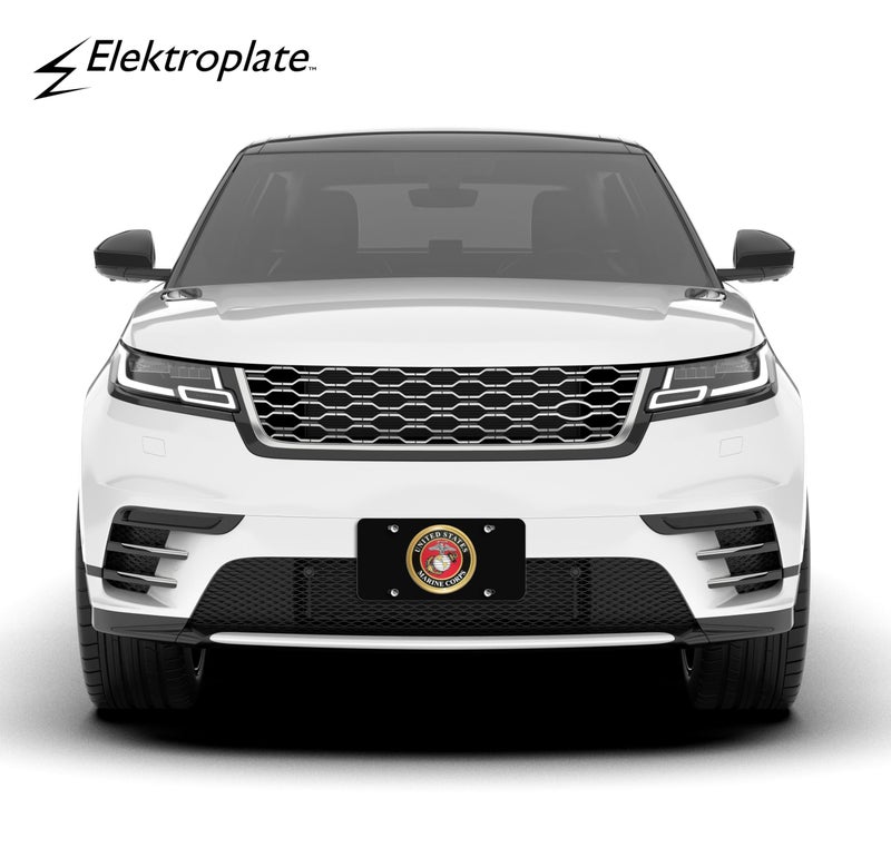 Elektroplate Officially Licensed United States Marine Corps All-Metal Black Steel Decorative Front Plate with 3D Emblem | Weatherproof Automotive Accessory for Cars, SUVs, Trucks (12" x 6") - Image 5